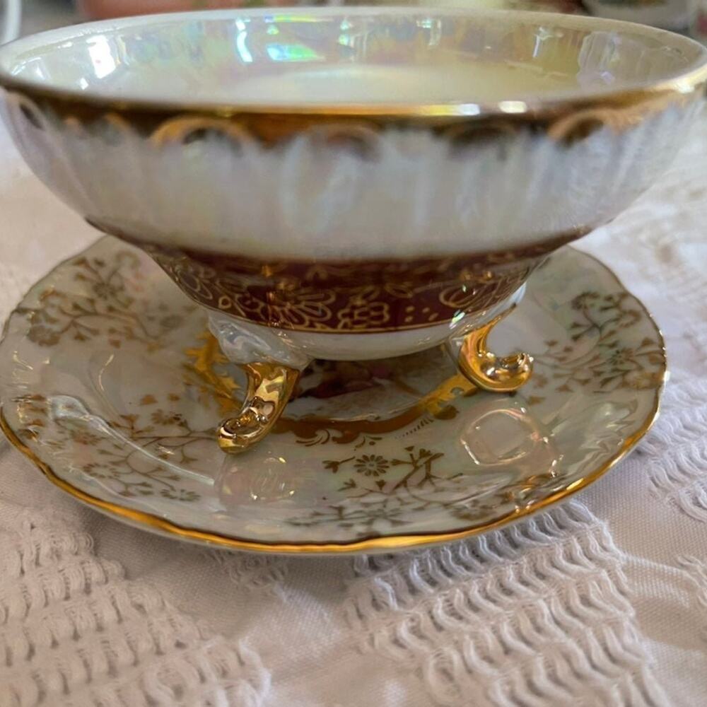 Vintage Opalescent Japanese Teacup set